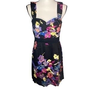 Candies Dress Black with Multi-Color Floral Print Side Zip‎ Dress